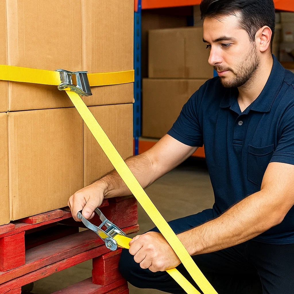 Conjunto 2 Cintas Amarração Catraca Corda Mudança Trava Faixa Moveis Fitas Viagem Ferramenta