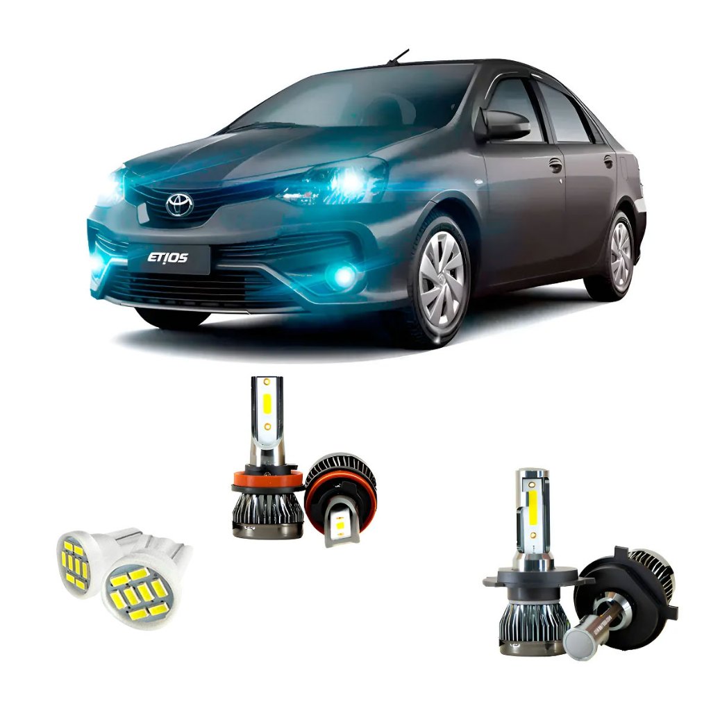 Ultra Led Nano Toyota Etios Sedan 2012-21 H16 22000lm Milha em Oferta na Shopee