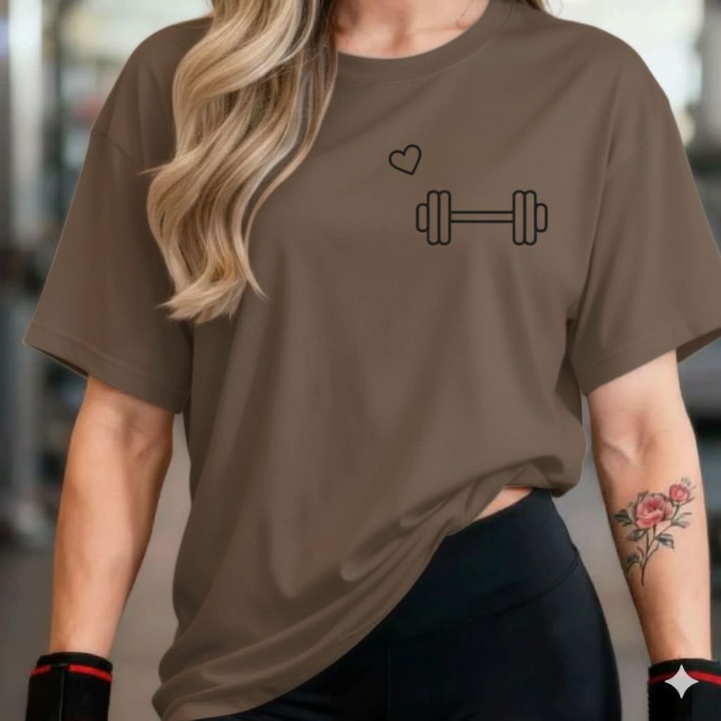 Camisetão T-shirt Oversized 100% Algodão Feminina Gym Treino Academia Fitness Musculação halter