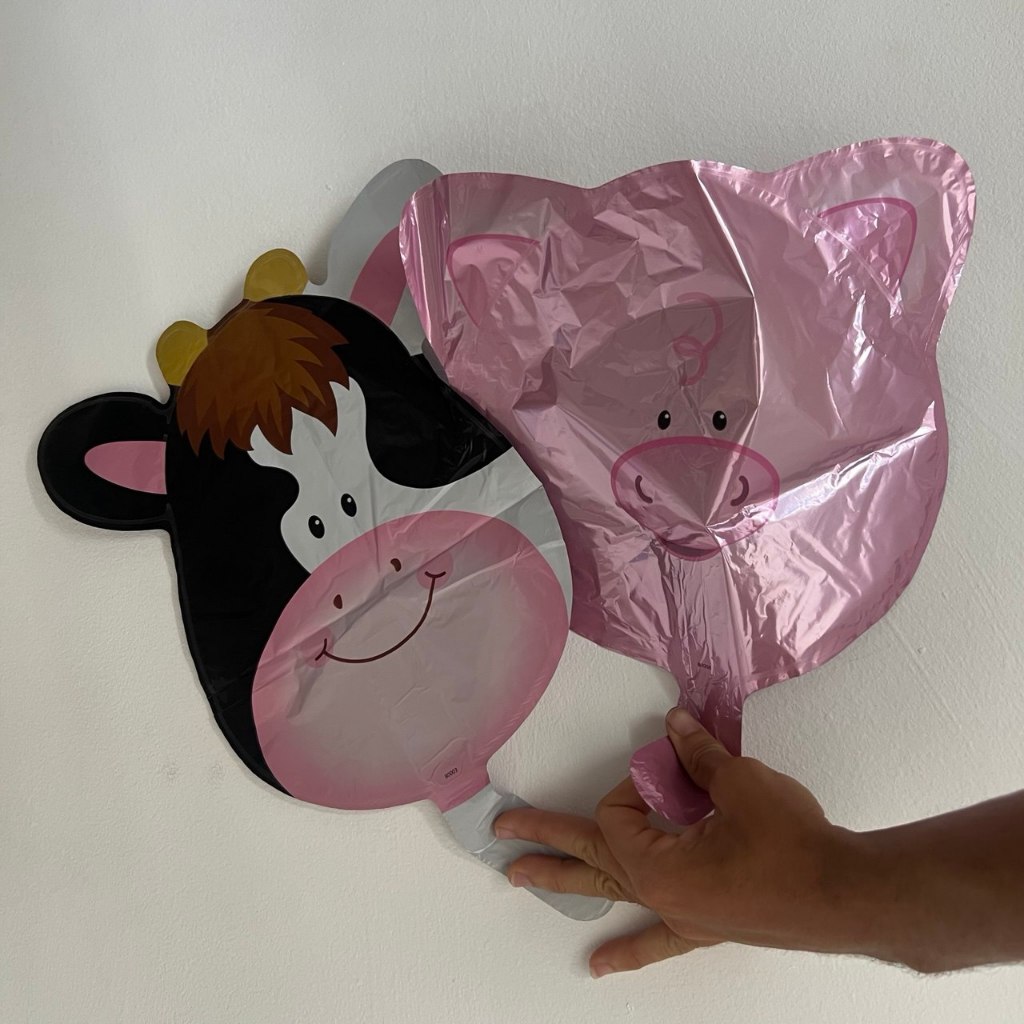 10 Balão Metalizado Cabeça Cavalo Animal Da Fazendinha Centro de Mesa 32cm