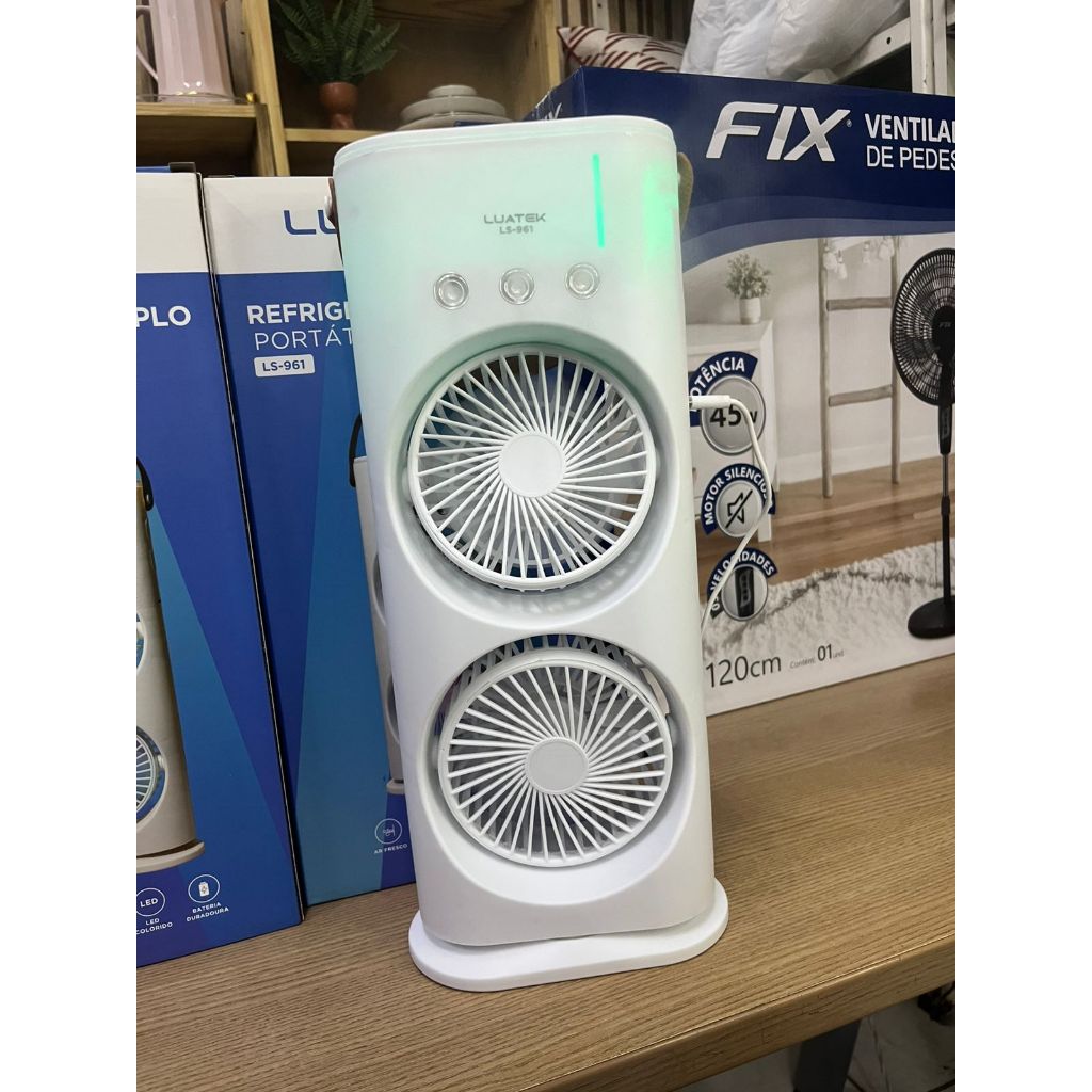 Mini Ar Condicionado Portátil Arctic Air Cooler Umidificador Luz Led 110V