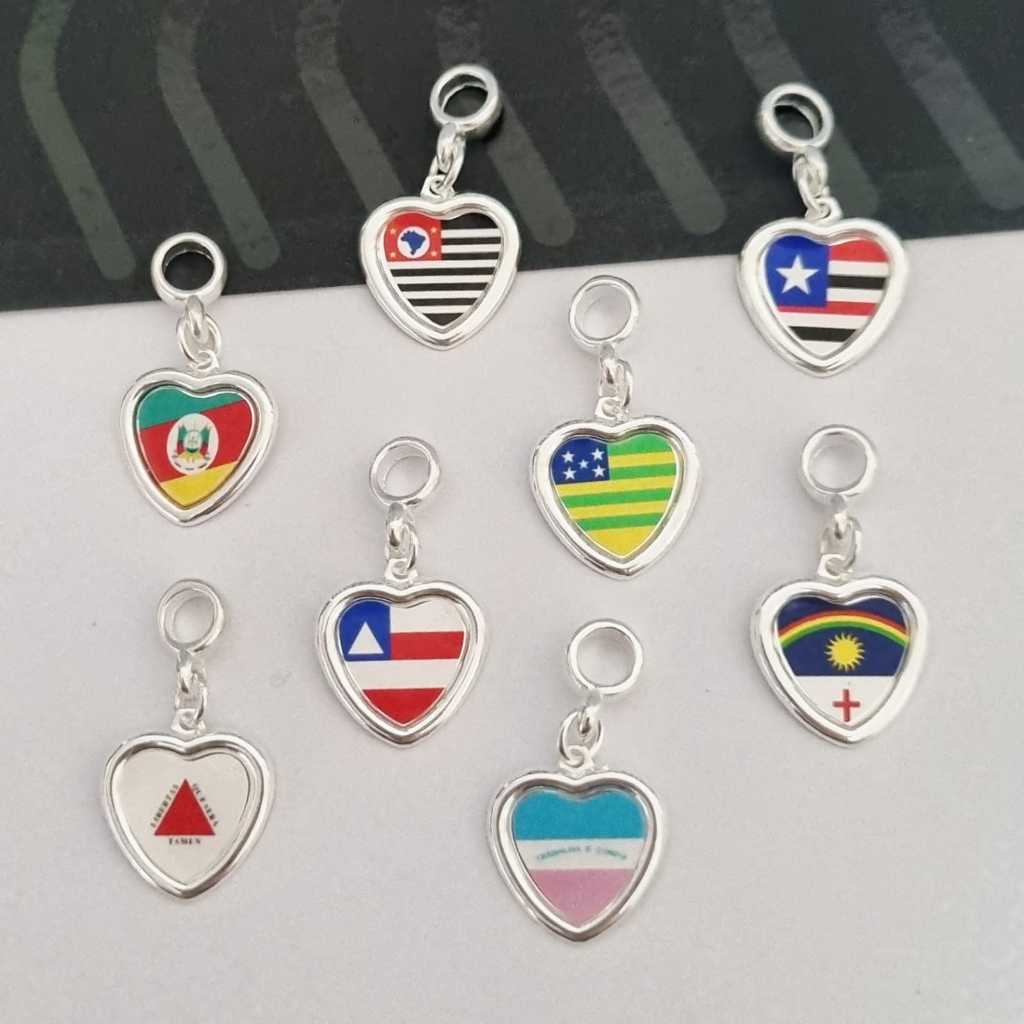 Berloque Bandeira Estados Brasil São Paulo Minas Gerais Rio de Janeiro Grande do Sul Pará Bahia Ceará Piauí Pernambuco