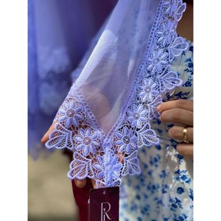 Véu CCB Algodão Renda Guipir Flor Flores Floral Redondo Bico Mod-084 em Oferta na Shopee