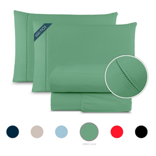 Jogo De Lençol Super King 4 Peças Percal 600 Fios Fio Egipcio em Oferta na Shopee