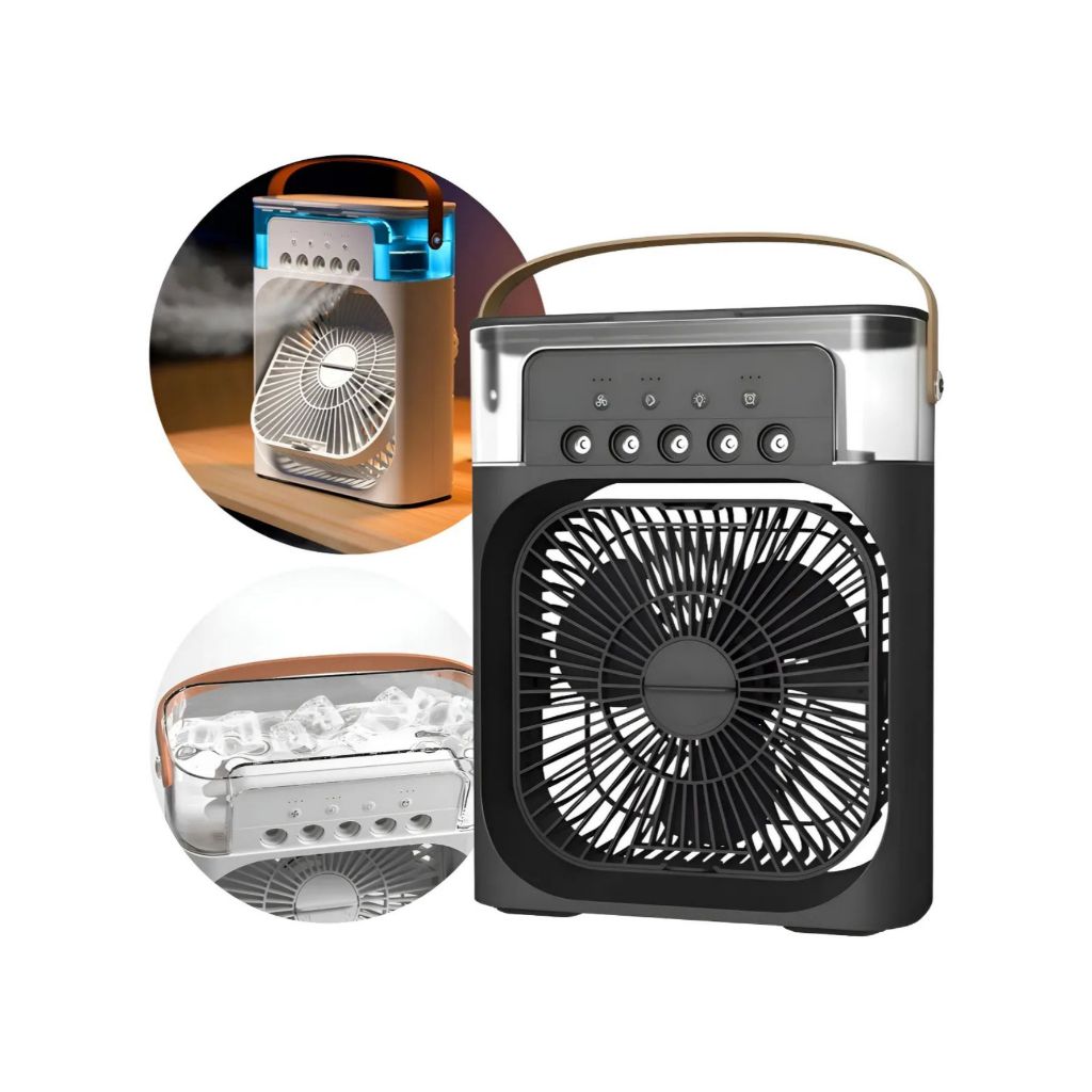 Ventilador Umidificador de mesa portátil Climatizador Resfriador de Ar Vapor com Helice de ventilador