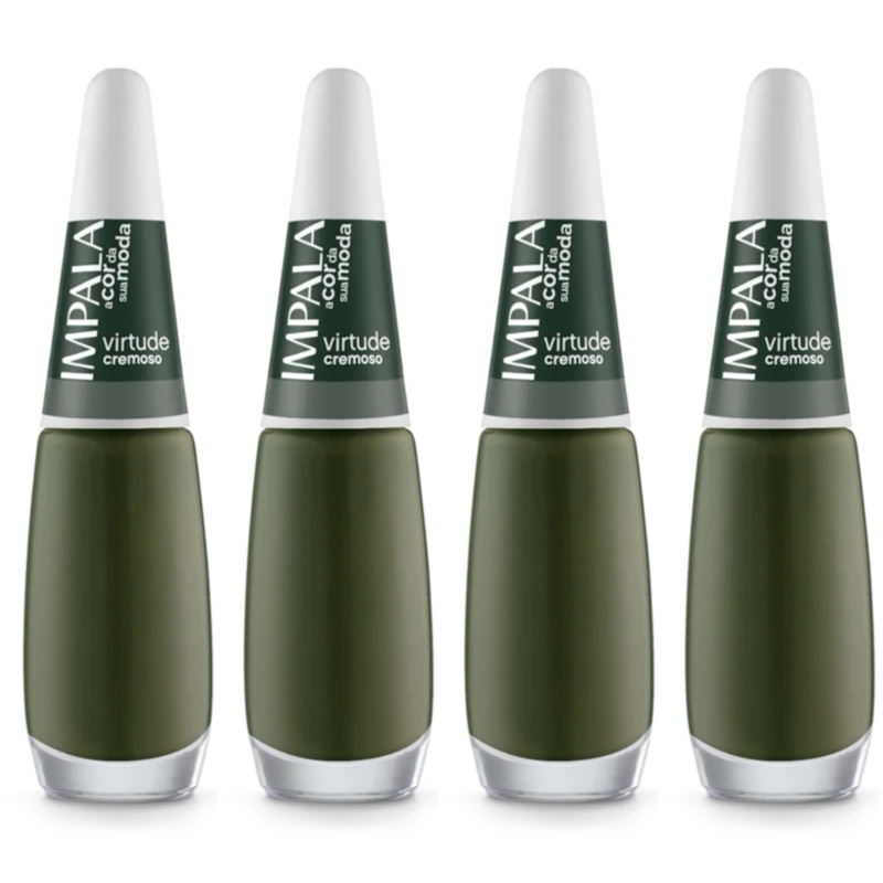 Kit 4 Esmalte Impala Cremoso Virtude Oliva  - 4 Unidades em Oferta na Shopee