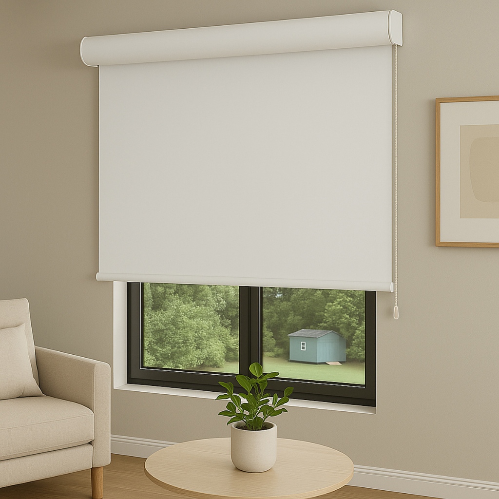 Persiana Rolo Blackout Bandô Tecido Liso 1,30m X 1,40m Altura Cortina Blecaute Sala Quarto