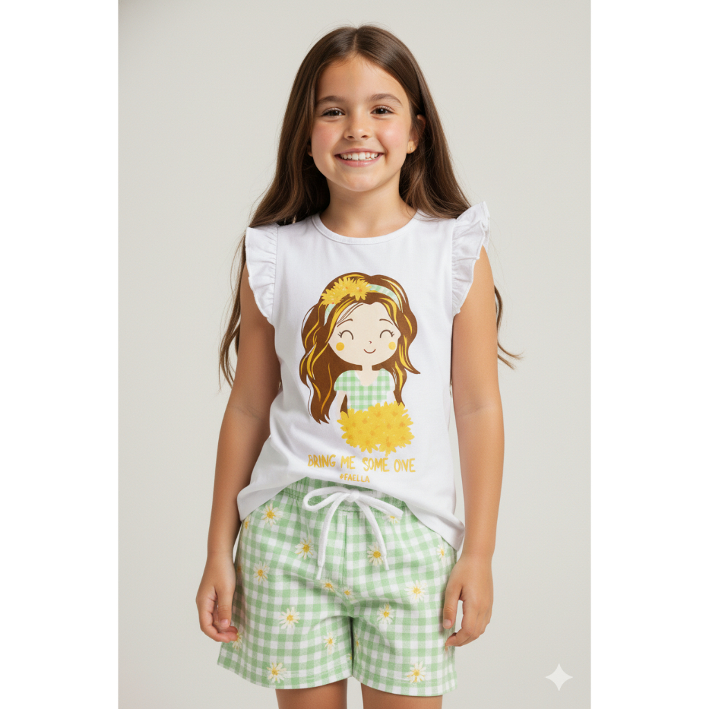 Conjunto Infantil Menina Feminino Blusa + Shorts 2 ao 14 MEGA PROMOÇÃO