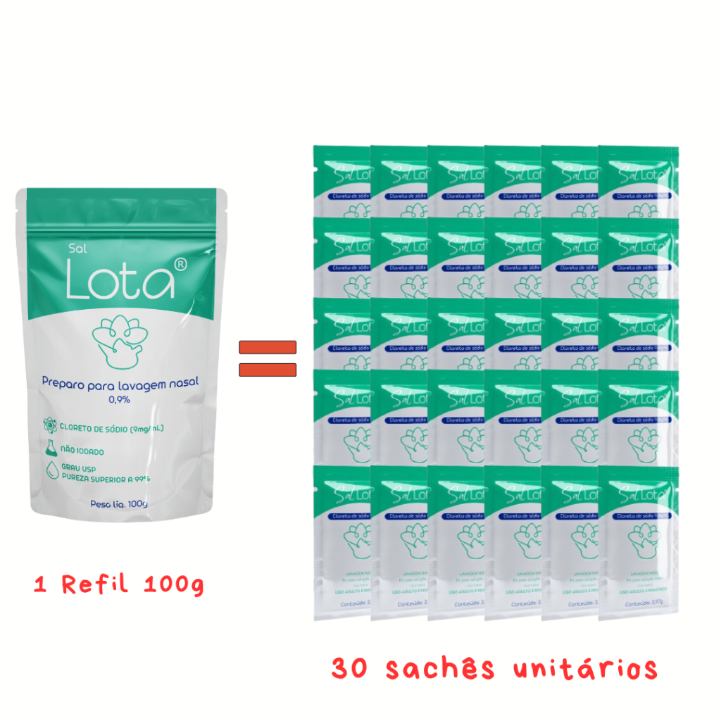Sal Lota (2 x 30 doses)  | Lavagem nasal | 60 sachês em Oferta na Shopee