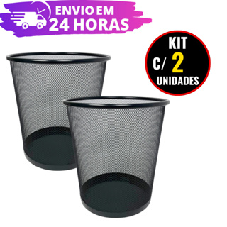 Kit 2 Lixeiras Metal Aramado Cesto Lixo Reforçado 10L Escritório em Oferta na Shopee