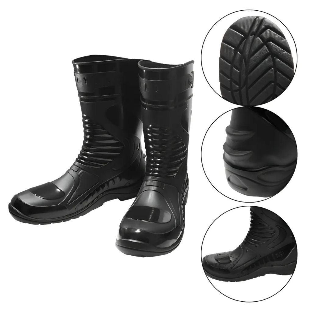 Bota Chuva Motociclista Moto Motoboy Motoqueiro Impermeavel 40 BR