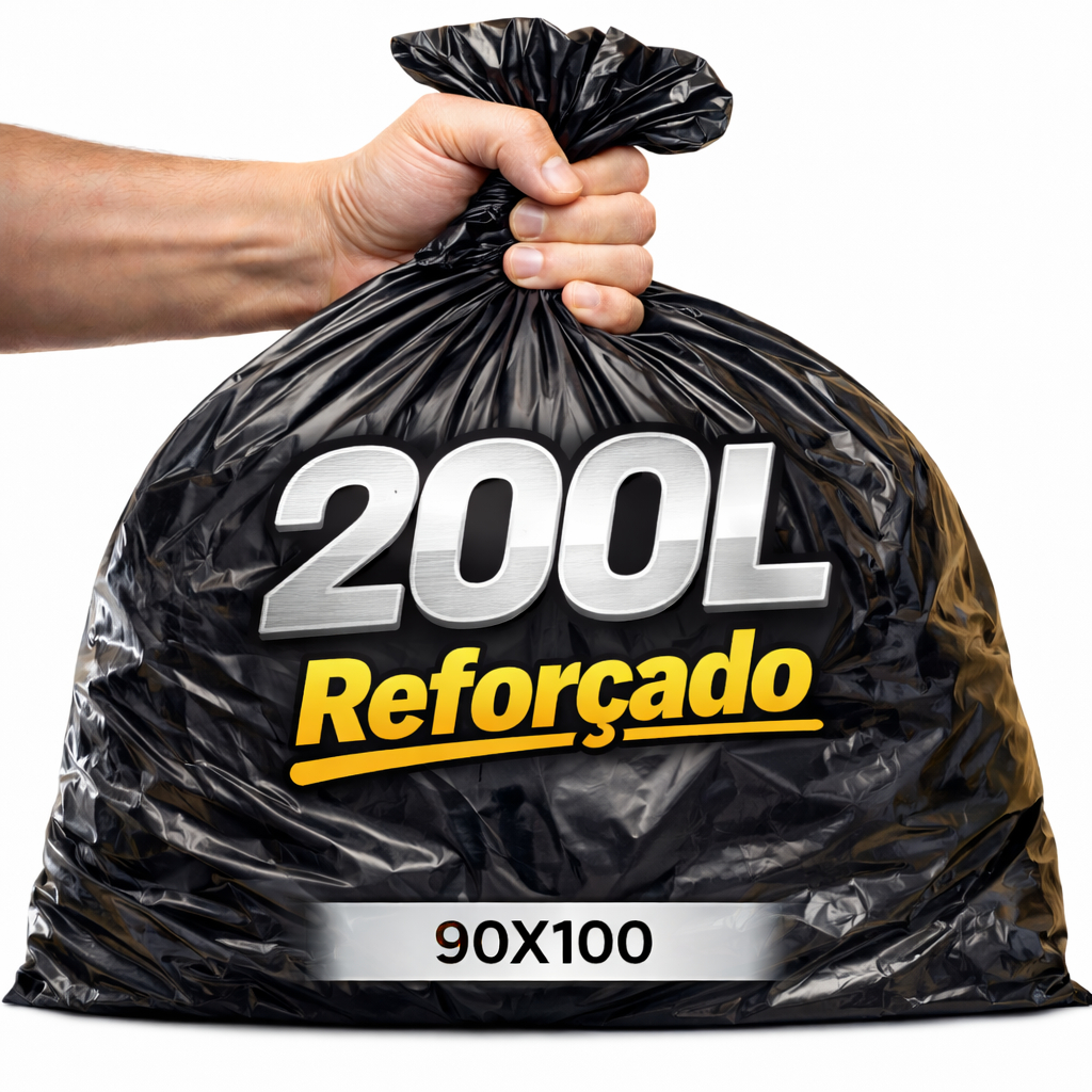 100un. Saco de Lixo 200 Litros Preto Reforçado Medida 90X100 Uso Residencial e Comercial em Oferta na Shopee