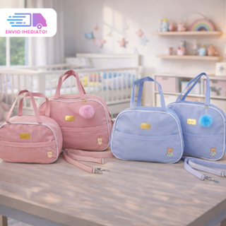 Kit 2 Peças Bolsa Bebê Menino Menina Mala Saída Maternidade Multifuncional em Oferta na Shopee