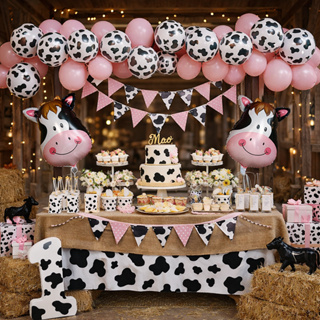 Kit 75 Bexiga Balão Estampa Vaca Vaquinha 9 Polegadas e Rosa Candy 9 Polegadas Festa Aniversário em Oferta na Shopee