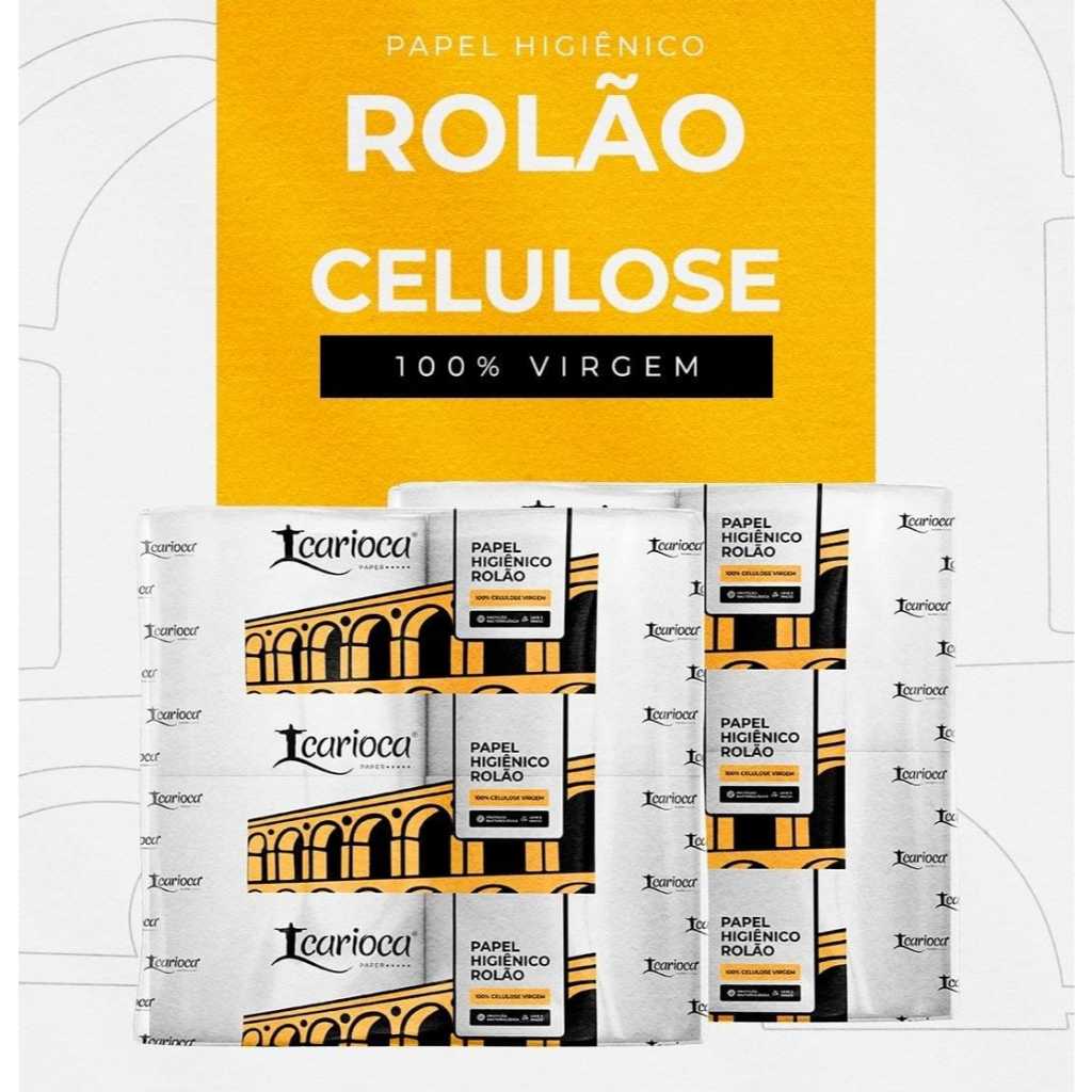 Papel Higiênico Rolão Carioca Gold 100% Celulose 8 Rolos