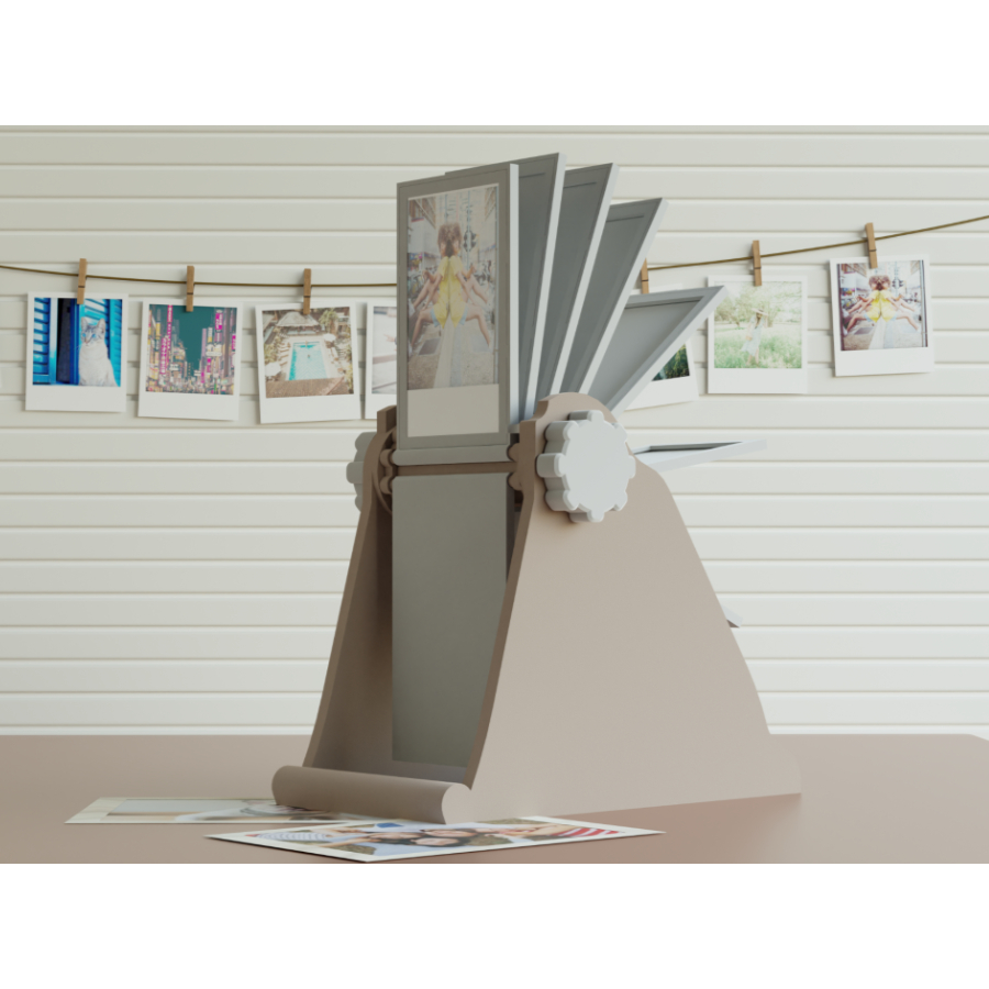 Organizador Giratório para Fotos Instax Mini – Porta Fotos Manual – Armazena até 20 Fotos – Decoração Criativa -Presente