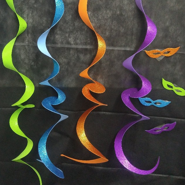 Serpentina Colorida eva Com Gliter Festa Carnaval Decoração