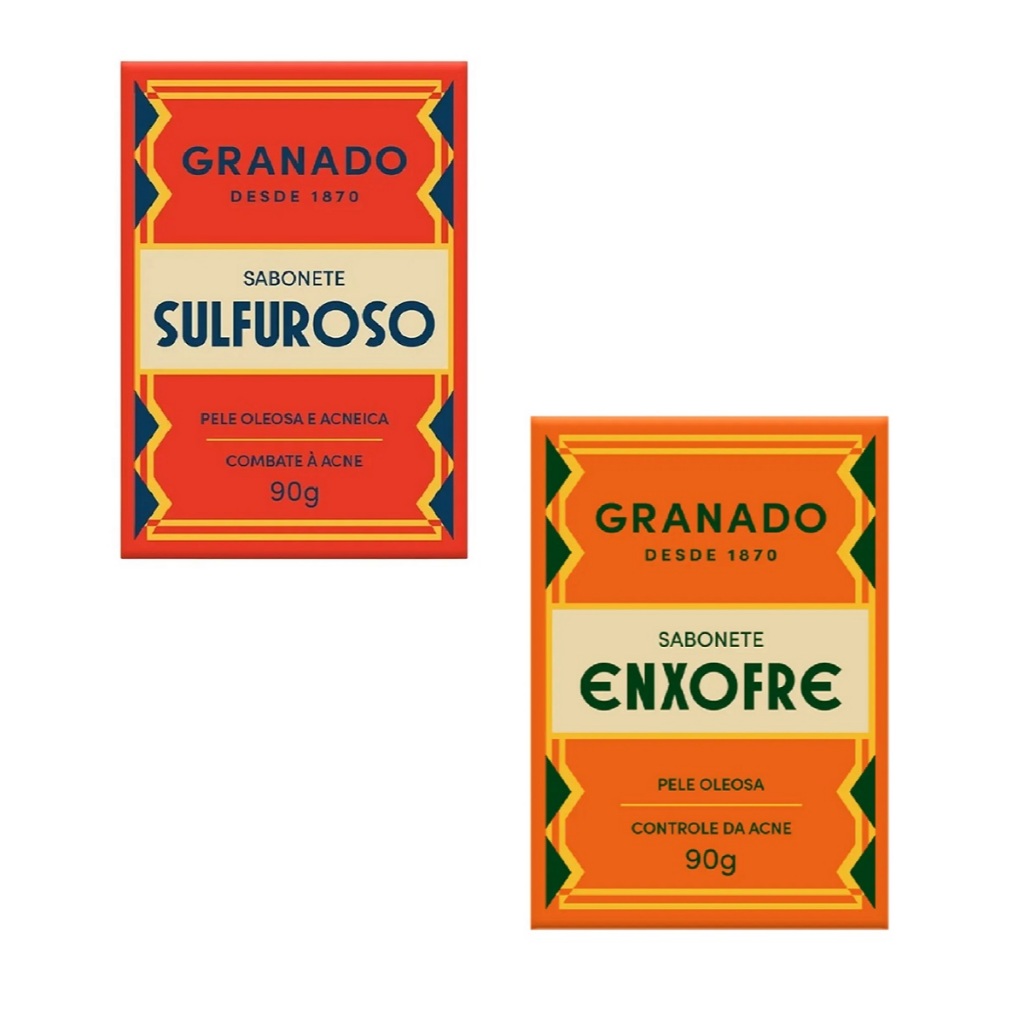 Sabonete Granado super kit enxofre + sulfuroso limpa a pela mesmo acne cravos oleosidade