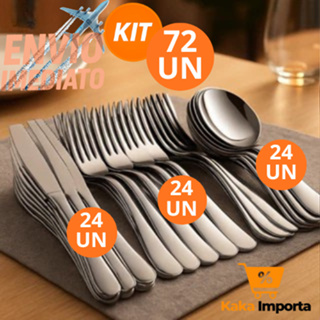 Kit 72 Talheres 100% Inox 24 Garfos 24 Facas 24 Colheres Premium Casa Cozinha Buffet e Restaurante Produtos de Qualidade em Oferta na Shopee