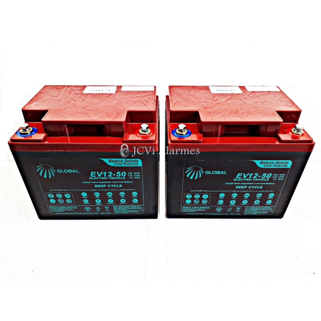 Kit 2 Bateria 12v 50ah Cadeira De Rodas Motorizada Sm2 Seat Mobile