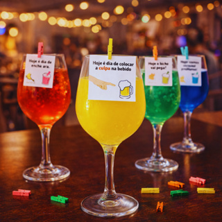 KIT 40 TAGS PARA DRINKS + 40 MINI PREGADORES- SDR em Oferta na Shopee