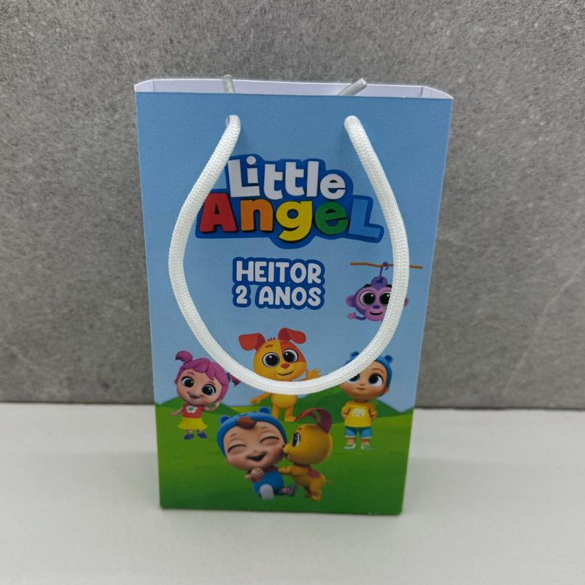 Sacolinha  Personalizada Little Angel Joãozinho  - Lembrancinha PEGUE E MONTE - Sacolinha Surpresa - Festa Infantil
