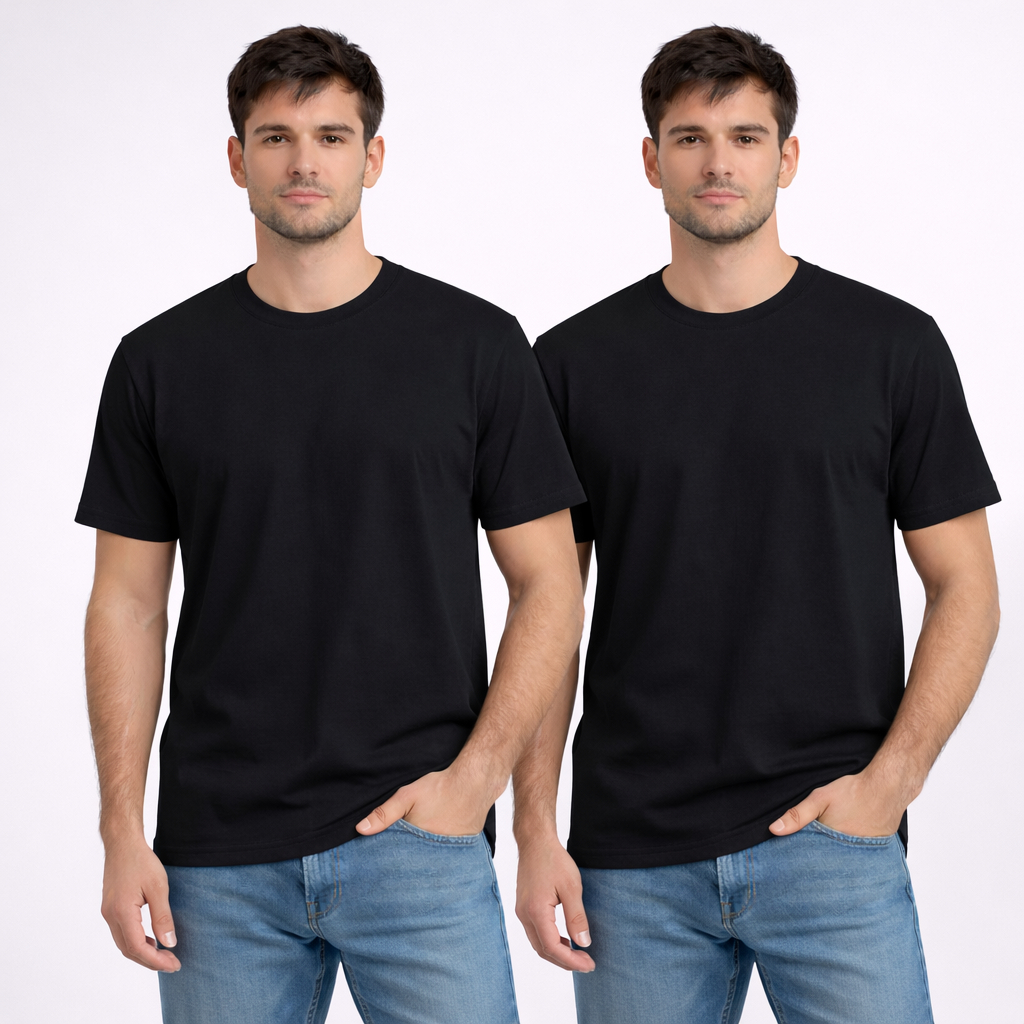 Kit 2 Camisetas Masculinas Lisa 100% Algodão Premium Confortavel Cores