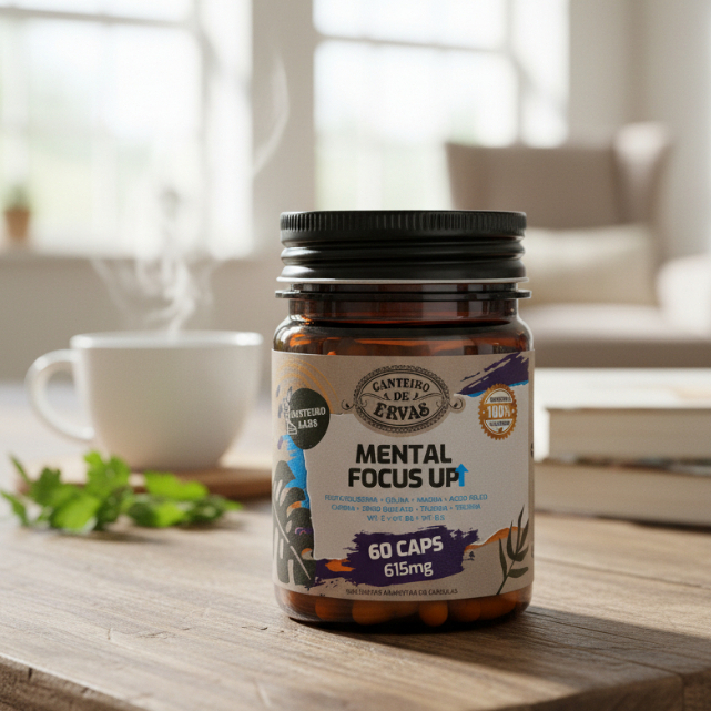 MENTAL FOCUS 60 CÁPSULAS 615 MG CANTEIRO DE ERVAS em Oferta na Shopee