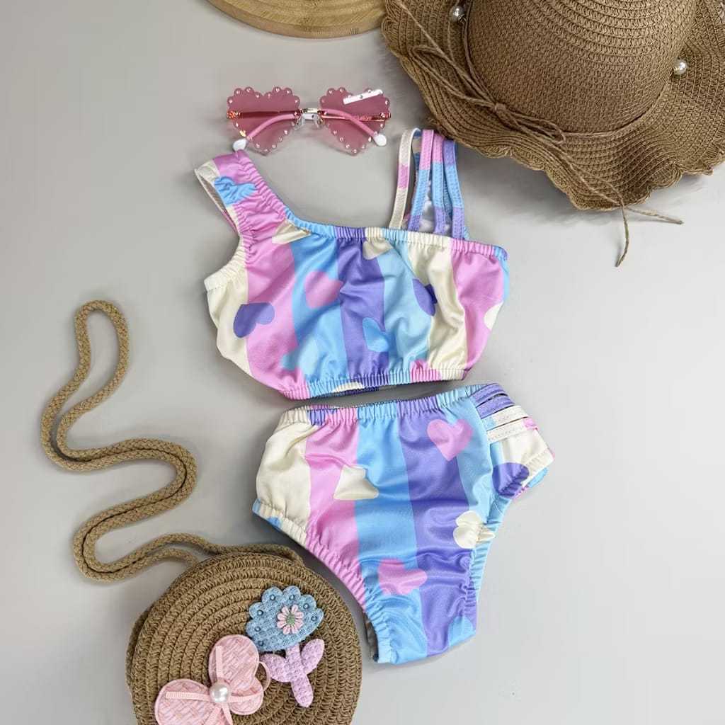 biquíni infantil estampado coração forrado tamanho 2 AO 16 em Oferta na Shopee