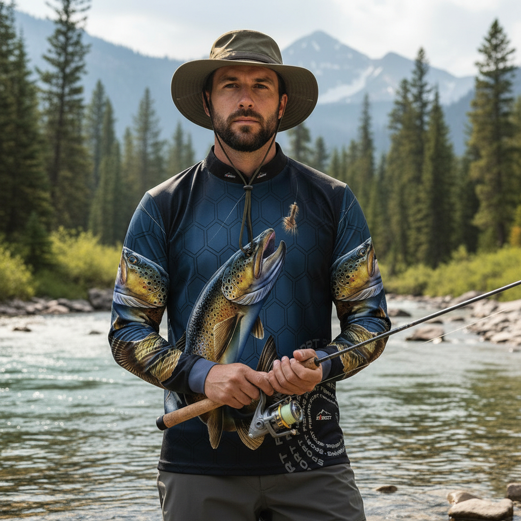 Camisa Camiseta Blusa Pesca Com Proteção Uv50 Pescaria Cp4 , Pesca no rio , Camiseta com Estampa de Peixe