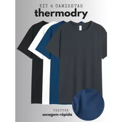 Kit 4 camisetas masculinas Thermodry Secagem Rápida