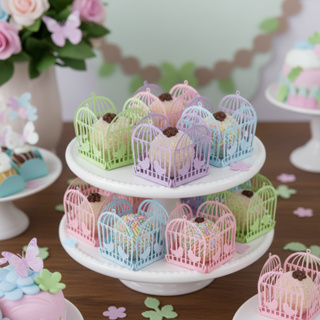 Forminhas para Doces Jardim Encantado Passarinhos na Gaiolinha M16 Kits com 10, 15, 25 e 50 unidades em Oferta na Shopee