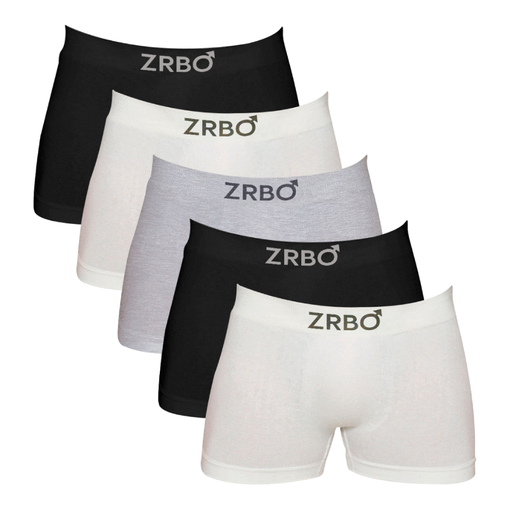 Kit 5 Cuecas Boxer Zrbo Masculina Original Lisa Algodão em Oferta na Shopee