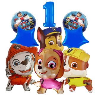 Kit 9 Balões Metalizado Número Patrulha Azul Canina Chase Skye Rubble Marshall Festa Anivérsario em Oferta na Shopee