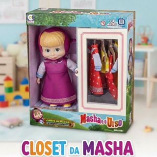 Boneca Masha com Closet e Roupinhas Cotiplás Criança Presente Infantil Menina Masha e o Urso em Oferta na Shopee