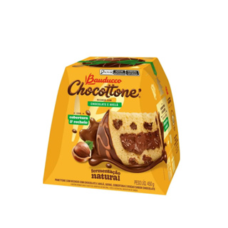 Chocotone Maxi Recheado Chocolate Com Avelã Bauducco cobertura 450g em Oferta na Shopee