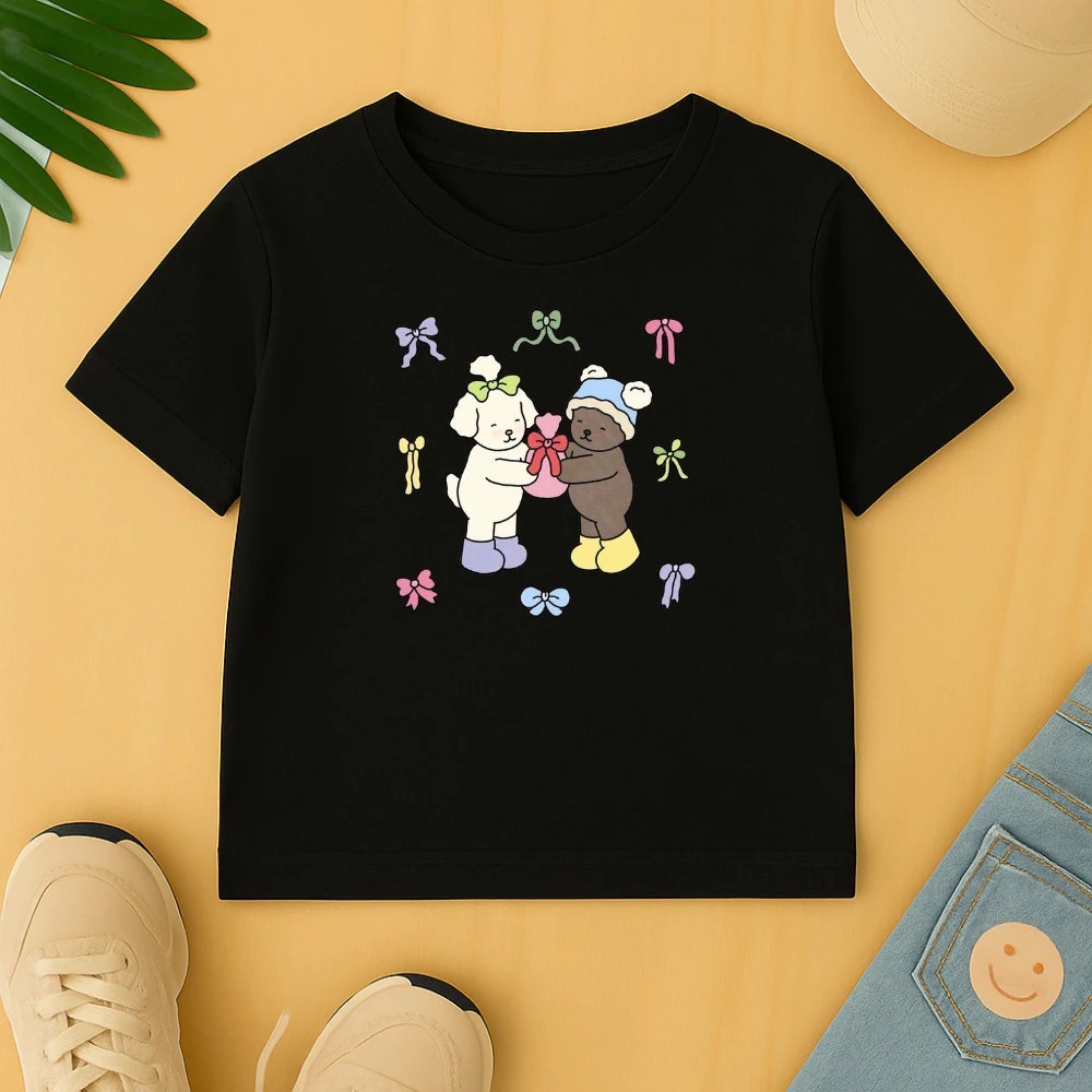 Camiseta Infantil Algodão Premium  Estampa Ursinhos Fofos Confortável Criança Enviou Imediato Blusa