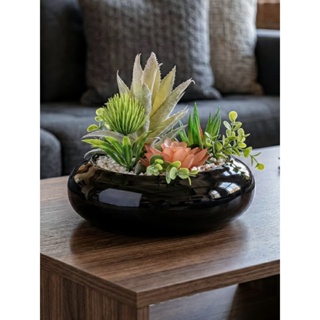 Arranjo Artificial Suculenta Vaso Ikebama centro de Mesa Sala Jantar em Oferta na Shopee