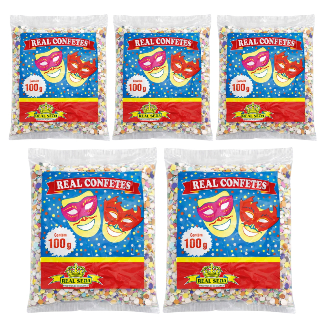 5 Pacotes de Confetes para Decoração de Festas e Carnaval 100g Cada Real Seda em Oferta na Shopee
