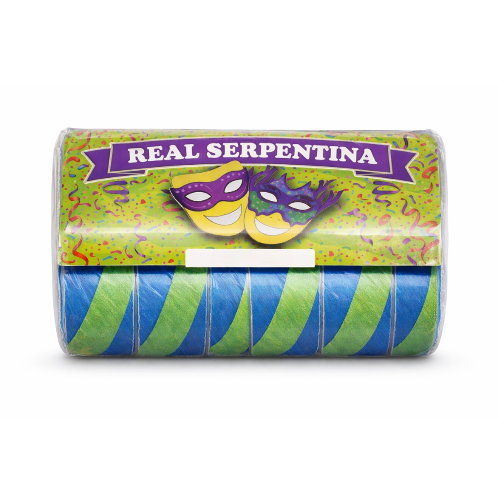 Serpentina Coloridas Real Seda Carnaval Folia Brincadeiras 10 Rolos 8 Metros