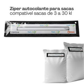 Zíper autocolante para sacas - PRATICZIP - compatível com embalagens de grãos e cereais em Oferta na Shopee
