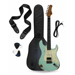 Guitarra Strato Tagima Relicado Tga-580 Surf Green Verde 6c Orientação Da Mão Destro