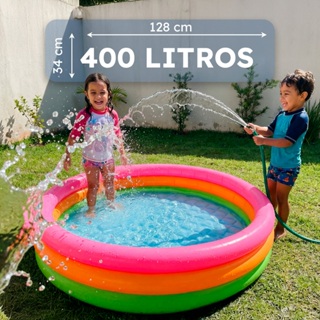 Piscina Inflável Infantil de 3 Camadas Multiuso 400 Litros Fundo Inflável Azul Macio PVC Resistente Inmetro - QUEEN SHOP em Oferta na Shopee