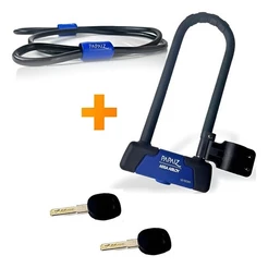 Cadeado Trava Bicicleta Moto Com Cabo Papaiz Tipo U-lock UL10/285