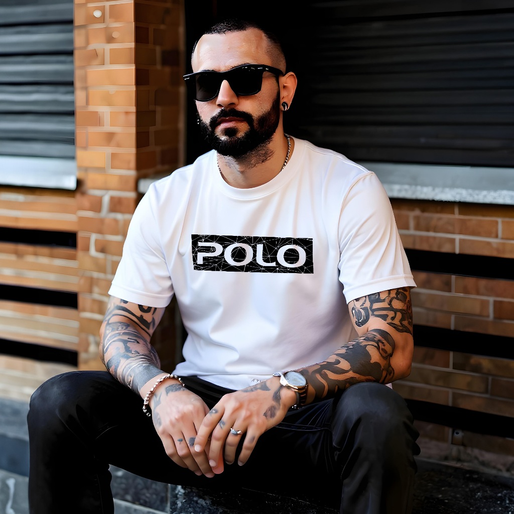 Camiseta Masculina Polo Estampada Street Camisa Moda 100% Algodão Plus Size