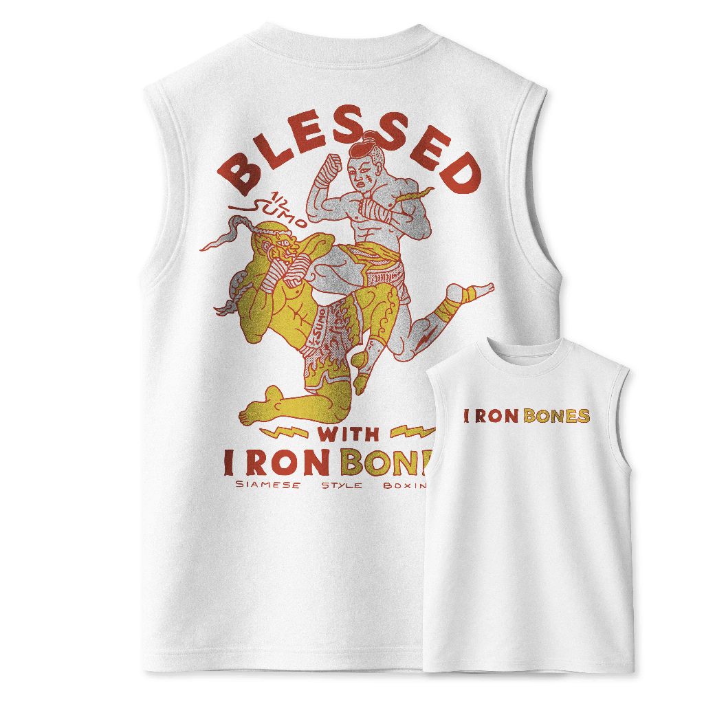 Regata Oversized Machão Blessed Fighter Estampa Muay Thai Streetwear Masculina