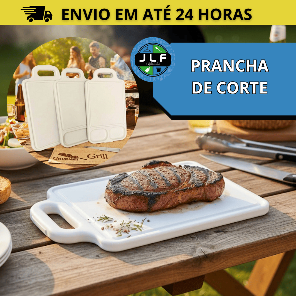 TABUA DE CORTE DE CARNE  PLÁSTICA BRANCA 3 MODELOS CARNE/CHURRASCO REFORÇADA