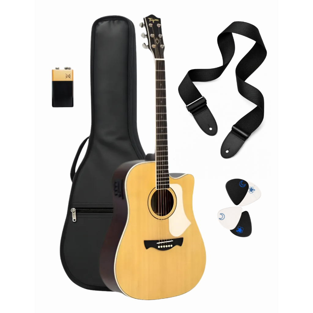 Violão Tagima Cutaway Agathis Latin América Andes 6 Cordas com acessórios em Oferta na Shopee