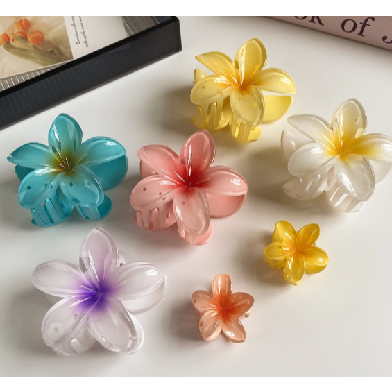 Presilha de cabelo em formato de flor delicada / Acessório de cabelo em formato de flor de plástico em Oferta na Shopee