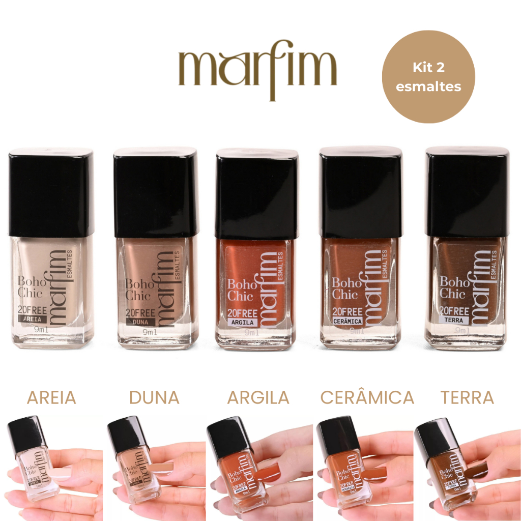 Kit 2 Esmaltes Marfim | Pincel Anatômico, Hipoalergênico, Secagem Rápida, Longa Duração em Oferta na Shopee